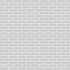 Vector flat black and white structural brick wall seamless pattern. Industrial grunge background, design element. Abstract halftone illustration. Realistic gray brick wall.