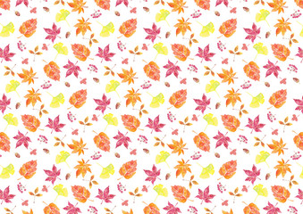 水彩イラスト　紅葉の背景