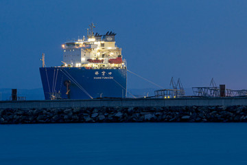 Port of Burgas at night