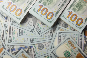 Obraz premium money background. american hundred dollar bills. copy space