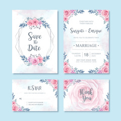 Watercolor Floral Flower Wedding Invitation Card Decoration