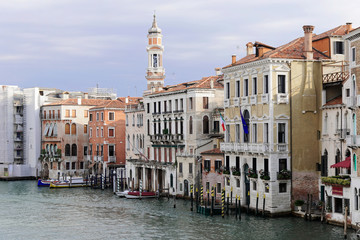 Fototapeta na wymiar Boote, Canale Grande, Venedig, Venetien, Italien, Europa
