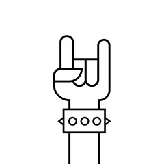 Fototapeta premium Rock and roll sign line and glyph icon. Vector illustration.