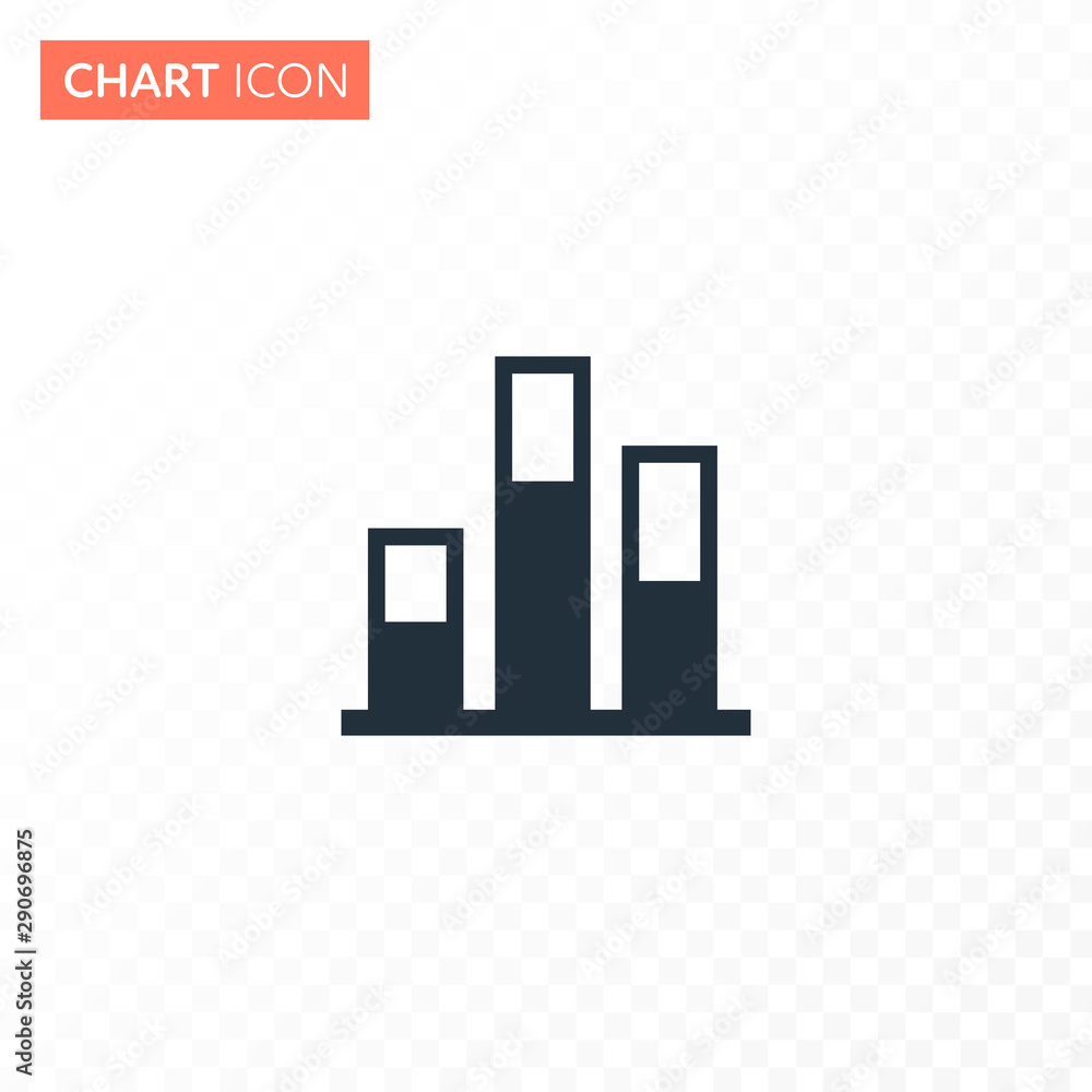 Aufkleber vector flat bar with increment chart diagram illustration. simple black color icon on white to trans
