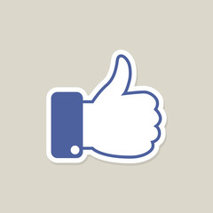 Flat hand like icon. Vector illustration.