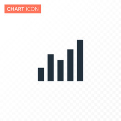 Fototapeta premium Vector flat grow column chart diagram illustration. Simple black color icon isolated on white to transparent background. Concept of finance statistics, analitics. Design element for ui, report, web