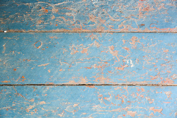 Old vintage blue and beige painted wooden planks. Rustic background texture.