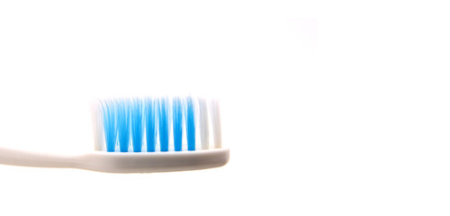Close up Toothbrush isolated on a white background.