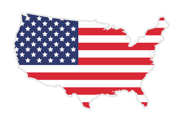 National United State of America (USA) flag. Vector illustration.