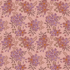 Fashionable pattern in small flowers. Floral seamless background for textiles, fabrics, covers, wallpapers, print, gift wrapping and scrapbooking. Raster copy.