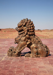 Naklejka premium Earth energy center - northern entrance to Shambhala in Gobi desert near Sainshand. Mongolia