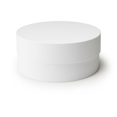 white round box isolated on white background.