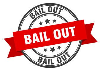 bail out label. bail out red band sign. bail out
