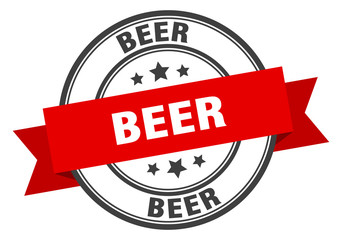 beer label. beer red band sign. beer