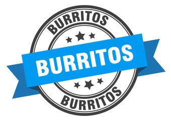 burritos label. burritos blue band sign. burritos