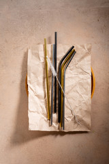 Assorted alternatives straws overhead