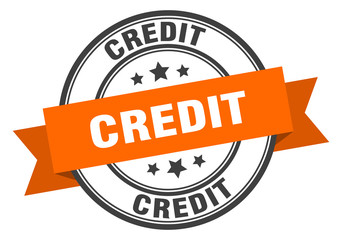 Fototapeta premium credit label. credit orange band sign. credit