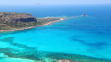 Fototapeta na wymiar Crete Island landscape in Balos Lagoon