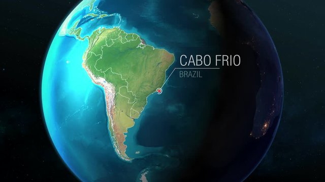 Brazil - Cabo Frio - Zooming from space to earth