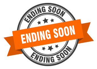 ending soon label. ending soon orange band sign. ending soon