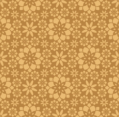 Gold Moroccan Floral Tile Seamless Pattern