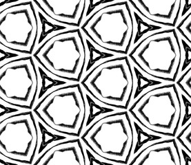 Black and white summer seamless pattern. Hand draw