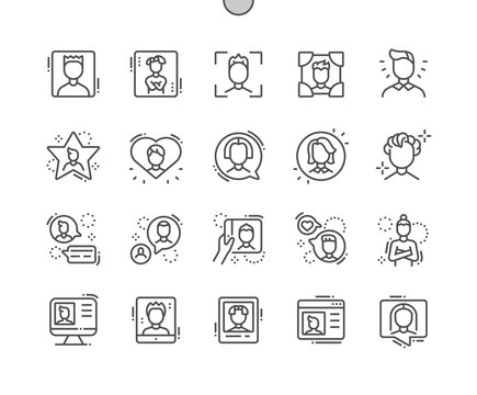 Man avatar Well-crafted Pixel Perfect Vector Thin Line Icons 30 2x Grid for Web Graphics and Apps. Simple Minimal Pictogram