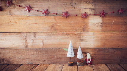 christmas tree on wooden board