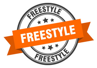 Obraz premium freestyle label. freestyle orange band sign. freestyle