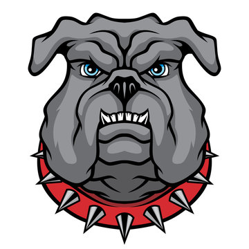 Bulldog head mascot. 