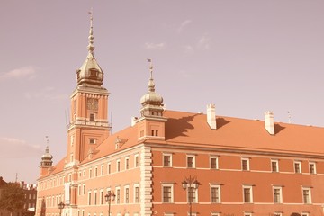 Obraz premium Warsaw, Poland. Vintage filtered colors tone.