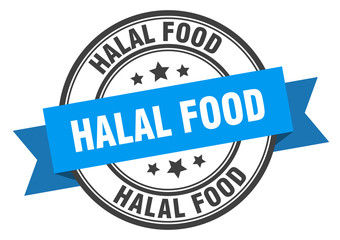 halal food label. halal food blue band sign. halal food