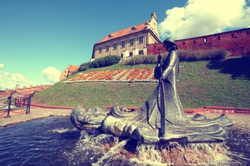 Poland - Grudziadz. Filtered vintage color style.