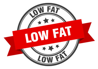 low fat label. low fat red band sign. low fat