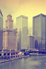 Chicago Loop. Retro color filter.