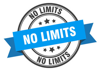 no limits label. no limits blue band sign. no limits