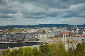Fototapeta premium view of Oslo city and sea