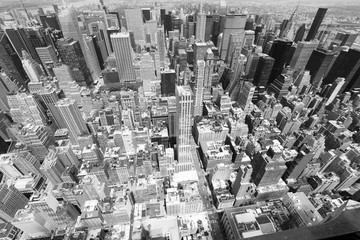 New York. Black and white vintage tone.
