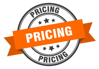 Fototapeta premium pricing label. pricing orange band sign. pricing