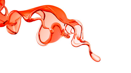 Splash fluid. 3d illustration, 3d rendering.