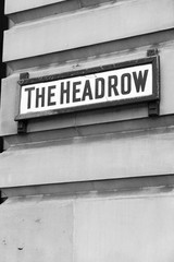 Obraz premium Headrow, Leeds. Black and white vintage style.