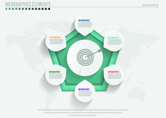 Vector circle infographic. Template for cycle diagram, Good Strategy. Business concept with 6 options