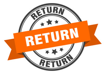 Fototapeta premium return label. return orange band sign. return