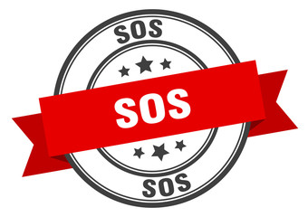 sos label. sos red band sign. sos