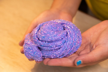 Slime The child plays with the slime