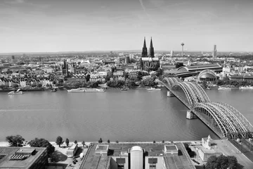 Köln, Deutschland. Schwarz-Weiß-Vintage-Stil. © Tupungato