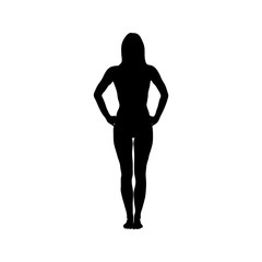 Black silhouette of woman vector