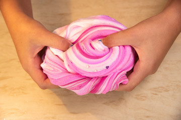Slime The child plays with the slime
