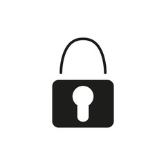 black lock icon vector