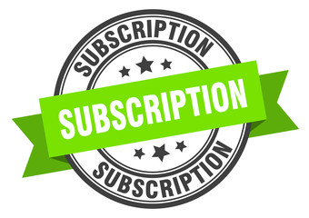 subscription label. subscription green band sign. subscription